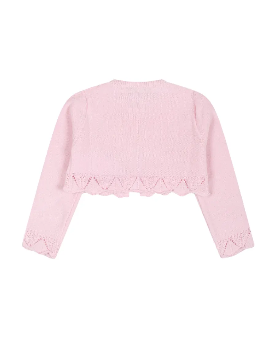 Lace-Trim Cropped Cardigan