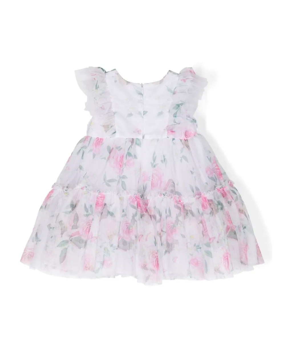 Floral Printed Tulle Dress
