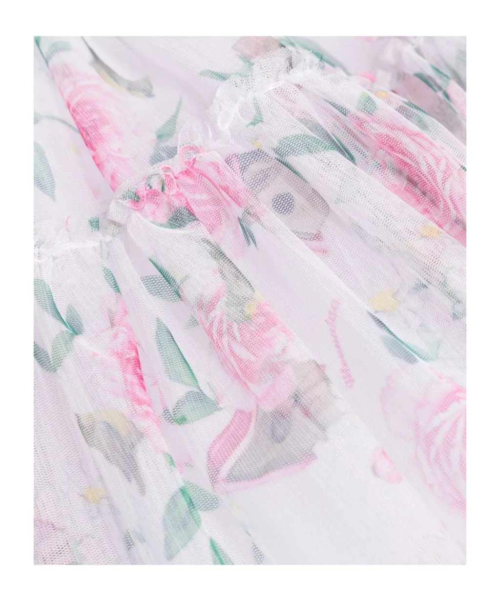 Floral Printed Tulle Dress