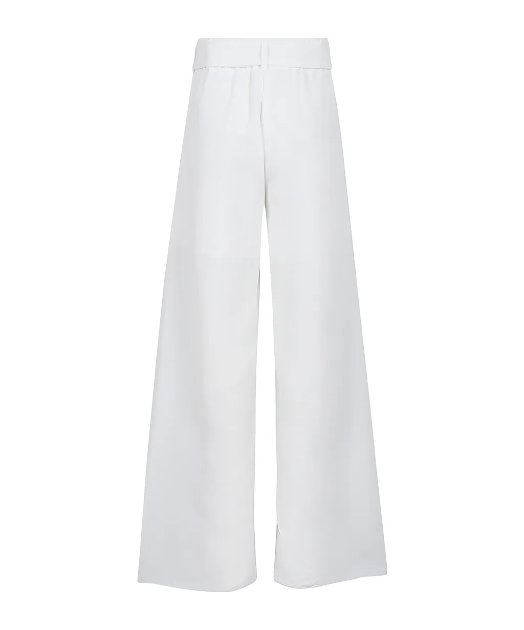 Pintuck Wide-Leg Trousers