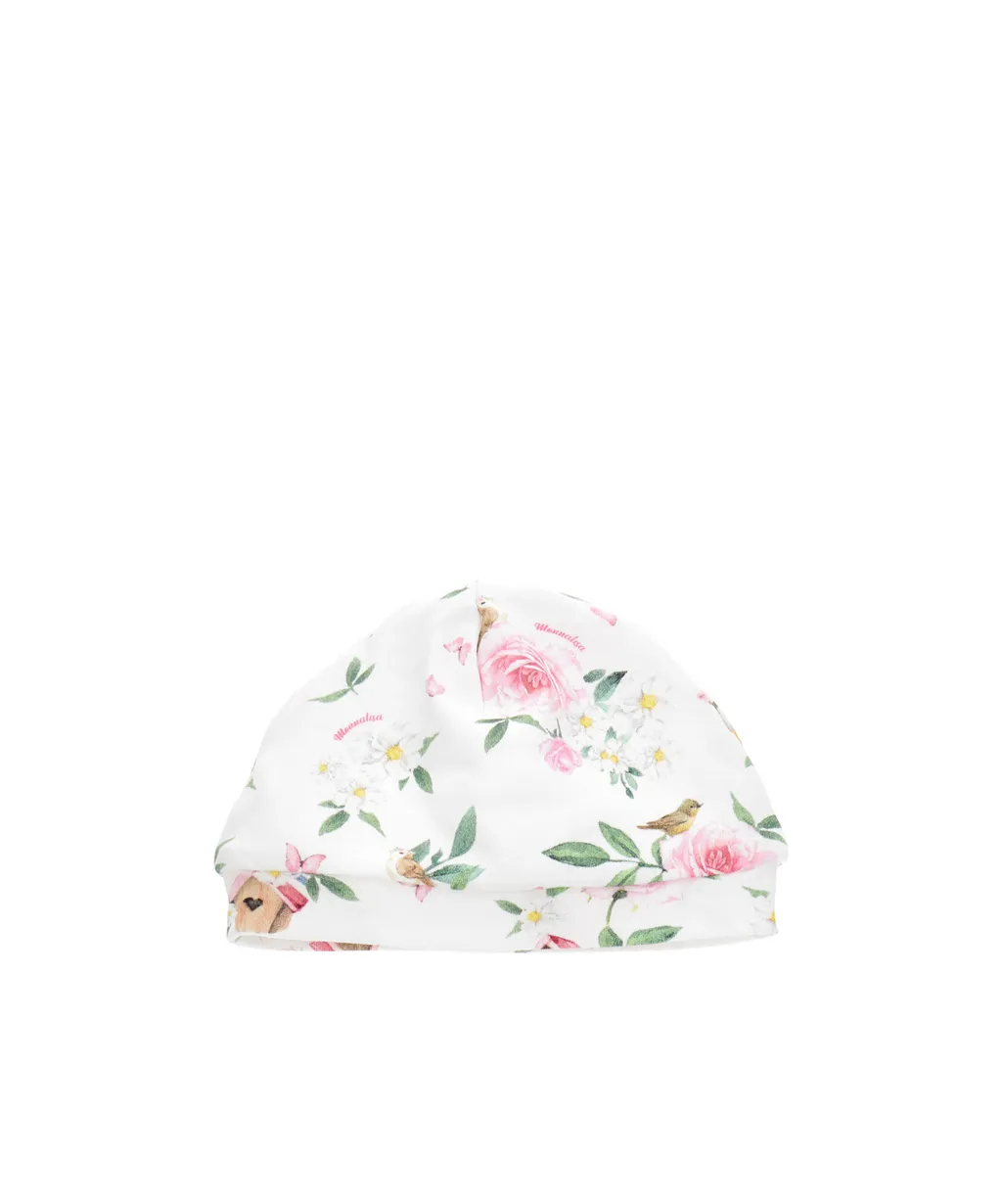 Floral-Print Cotton Beanie