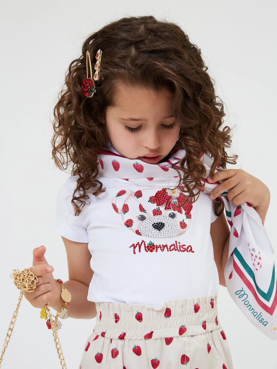 Embellished Teddy Bear Crewneck T-Shirt