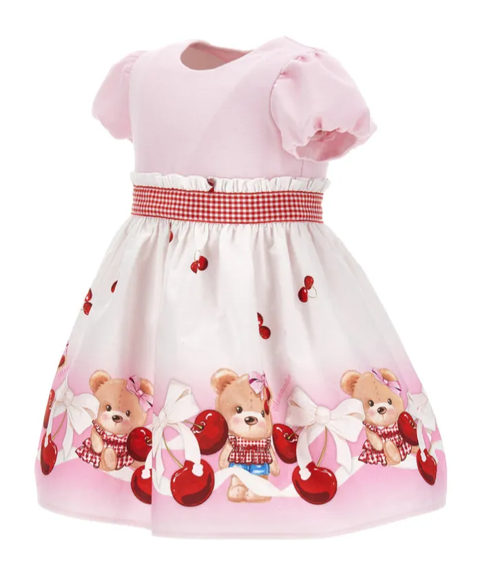 Teddy Bear-Print Flared Dress