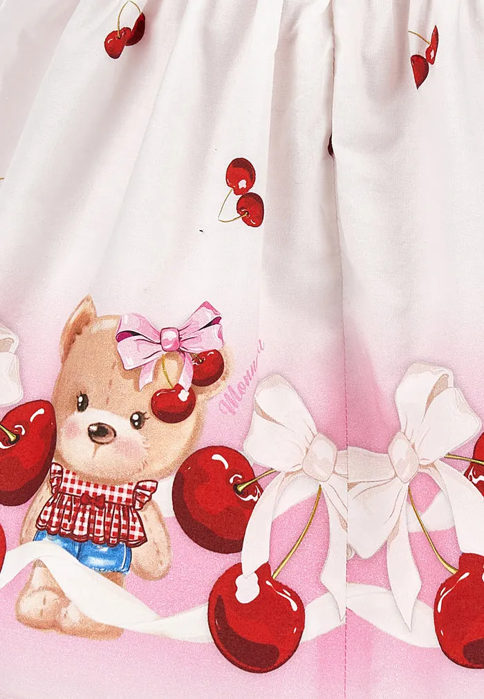 Teddy Bear-Print Flared Dress