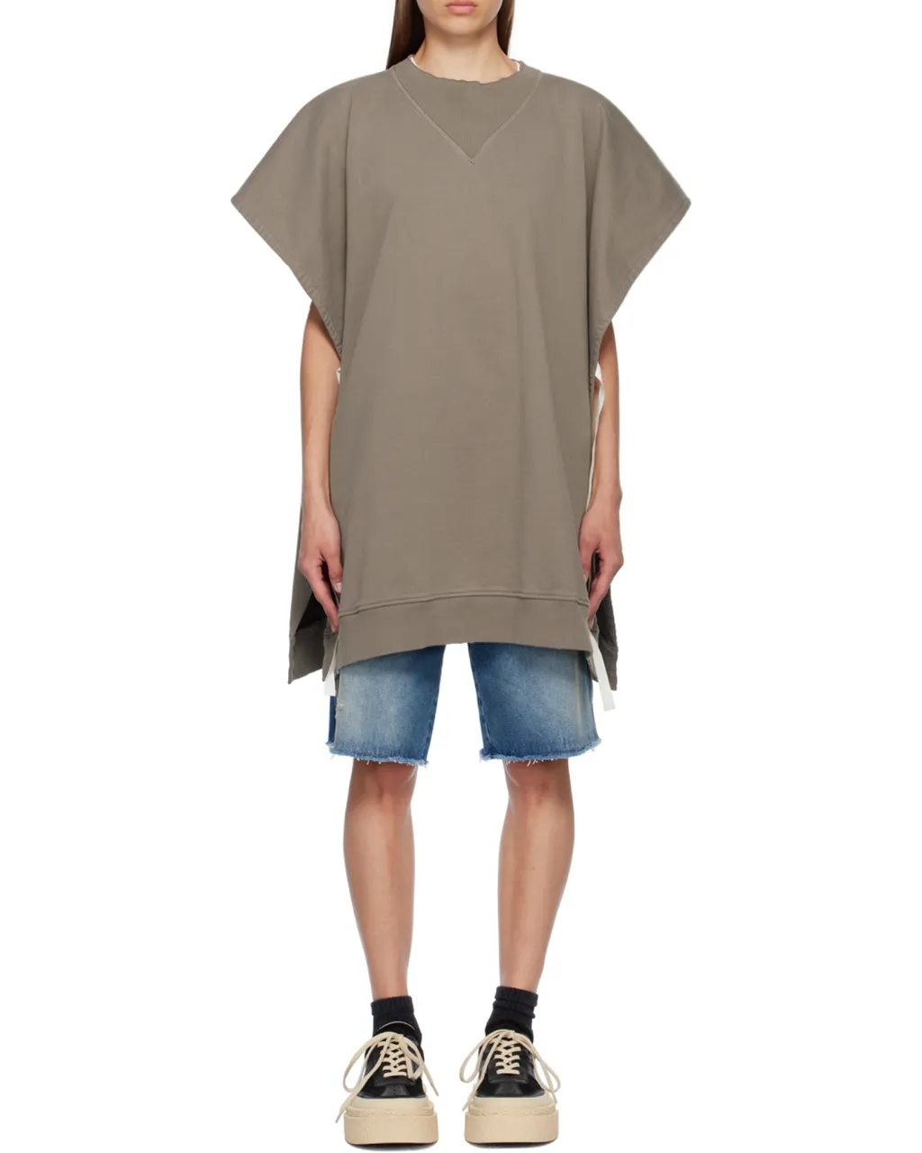 Oversized Top With Logo Patch Detail