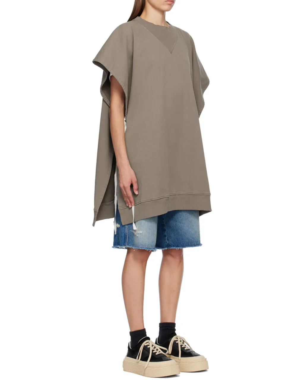 Oversized Top With Logo Patch Detail