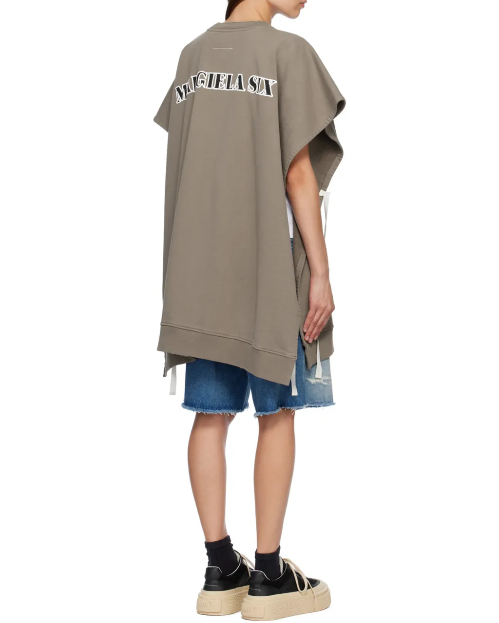 Oversized Top With Logo Patch Detail