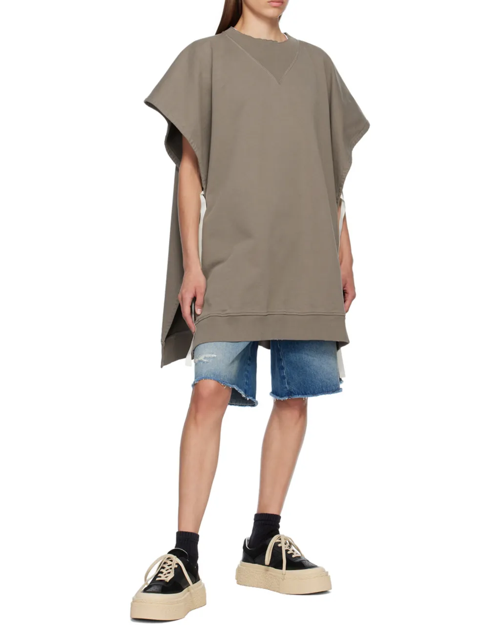 Oversized Top With Logo Patch Detail