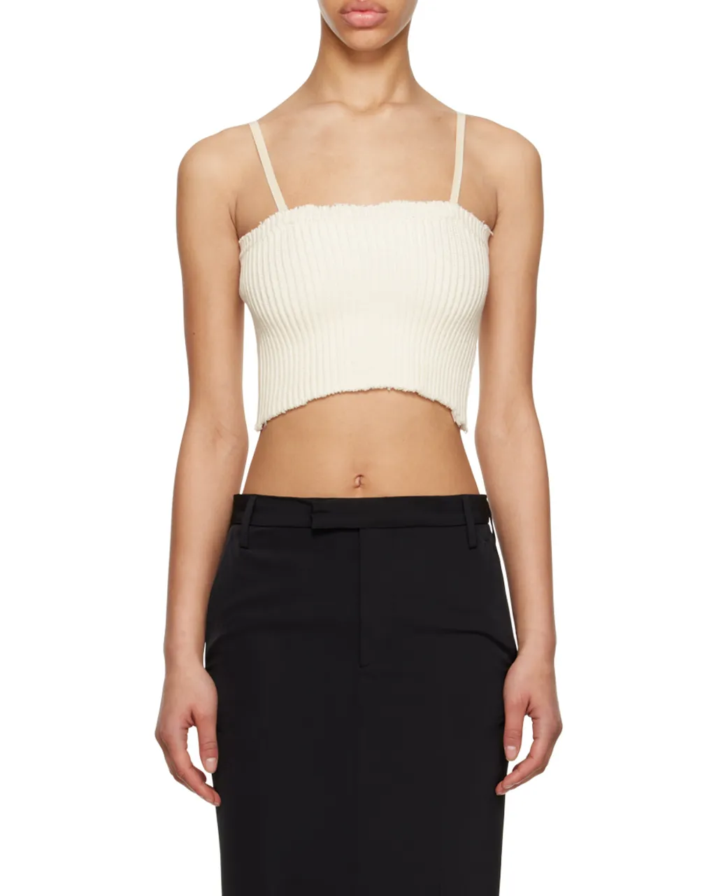Embroidered-Logo Knit Crop Top
