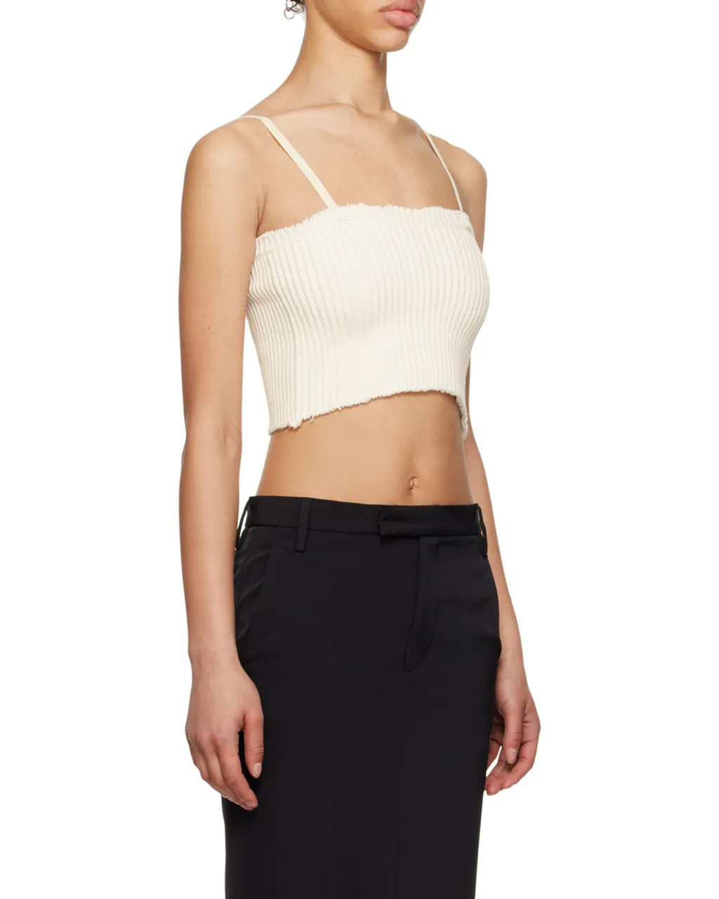 Embroidered-Logo Knit Crop Top