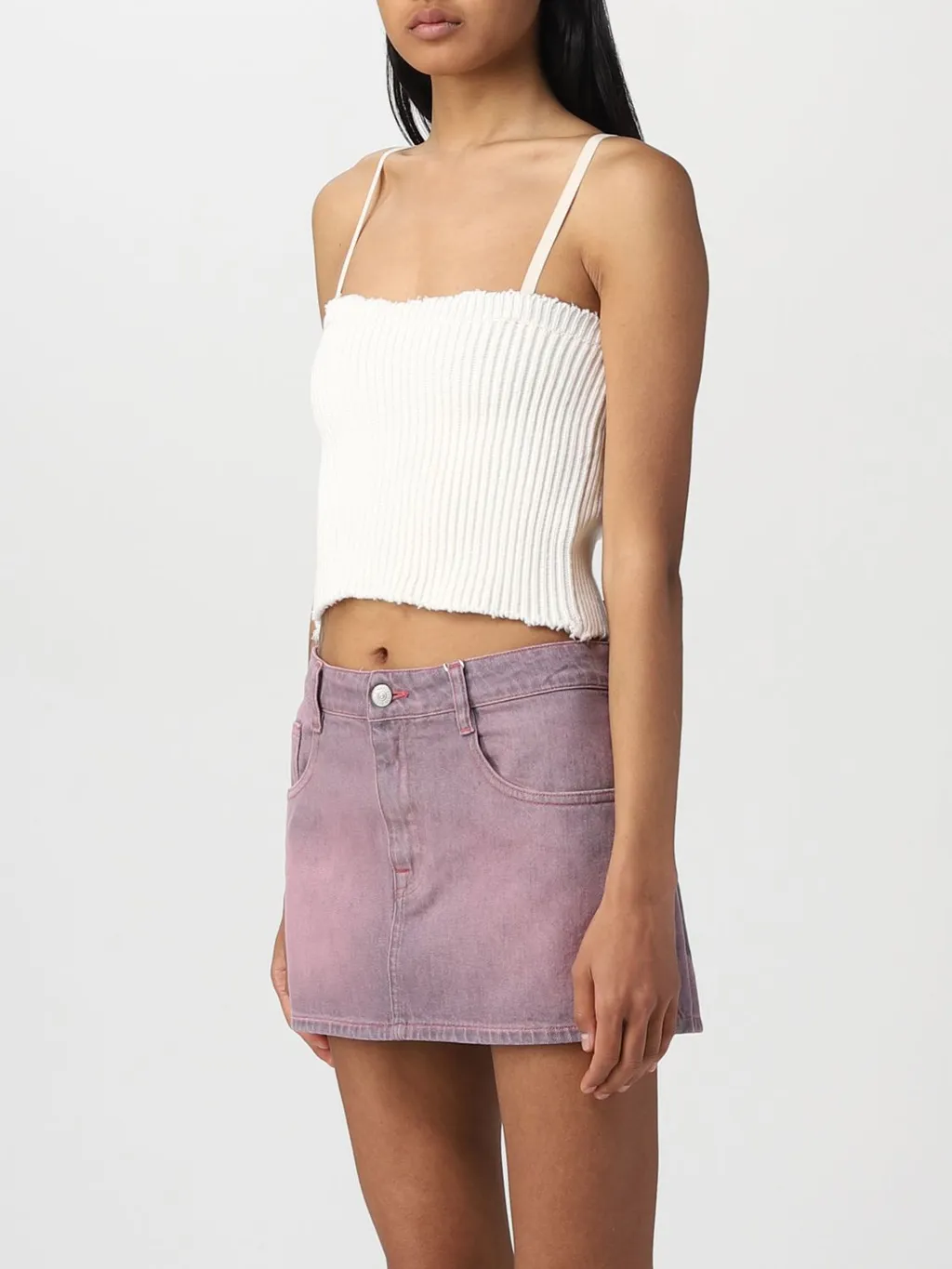 Embroidered-Logo Knit Crop Top
