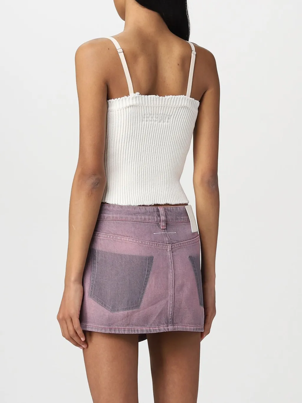 Embroidered-Logo Knit Crop Top