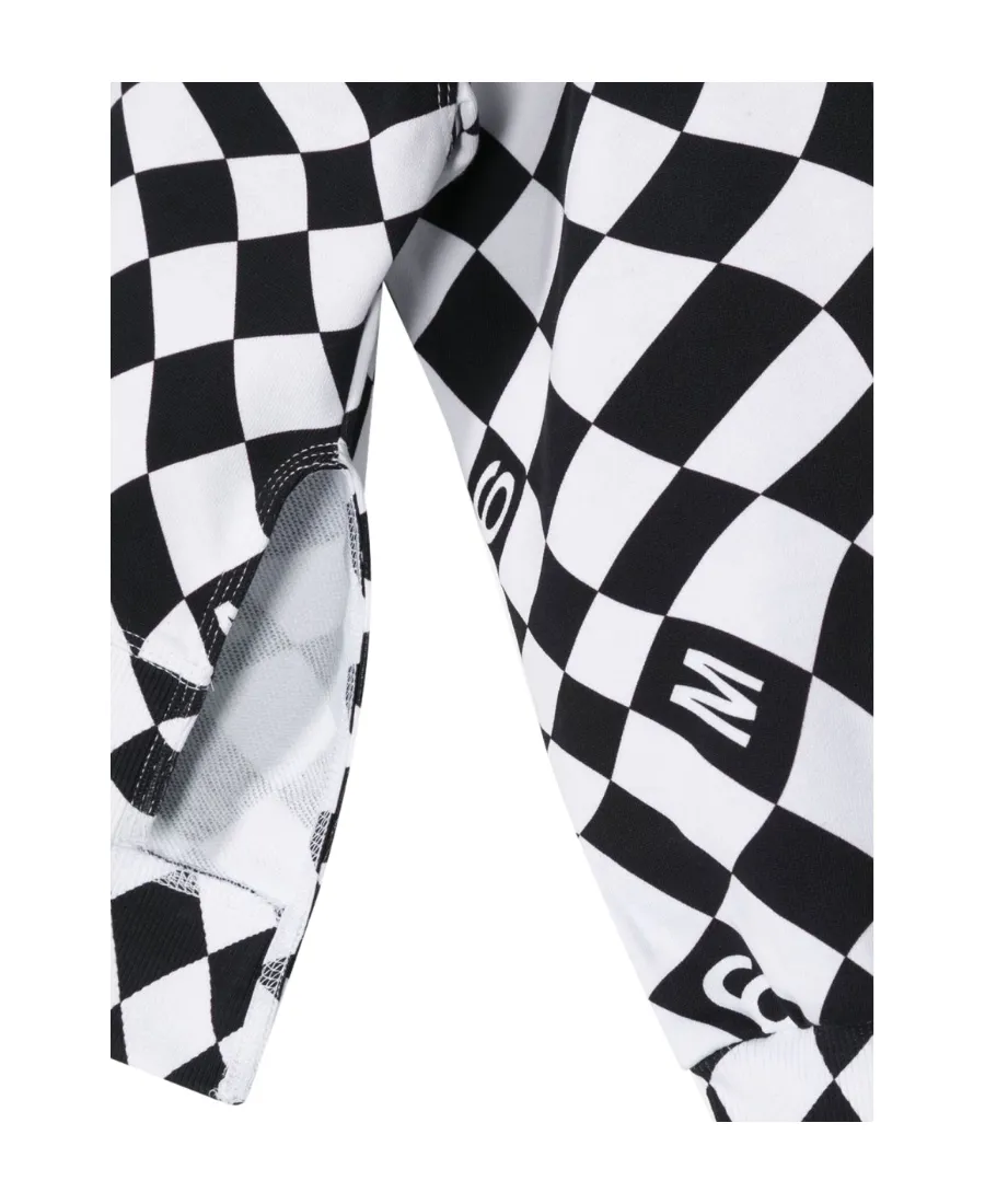 Checked Long-Sleeved Hoodie