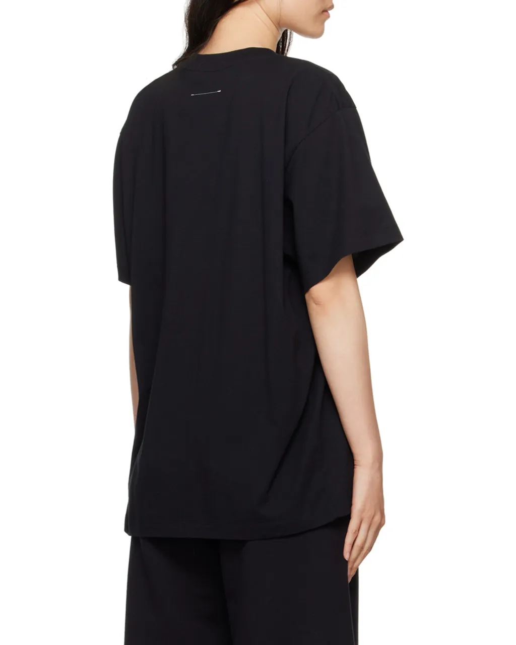 Numbers Motif-Patch Crewneck T-Shirt
