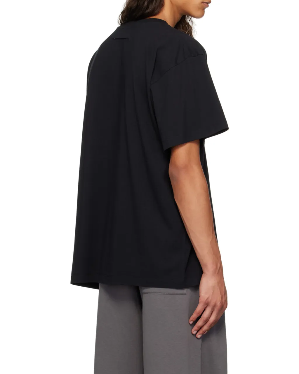 Numbers Motif-Patch Crewneck T-Shirt