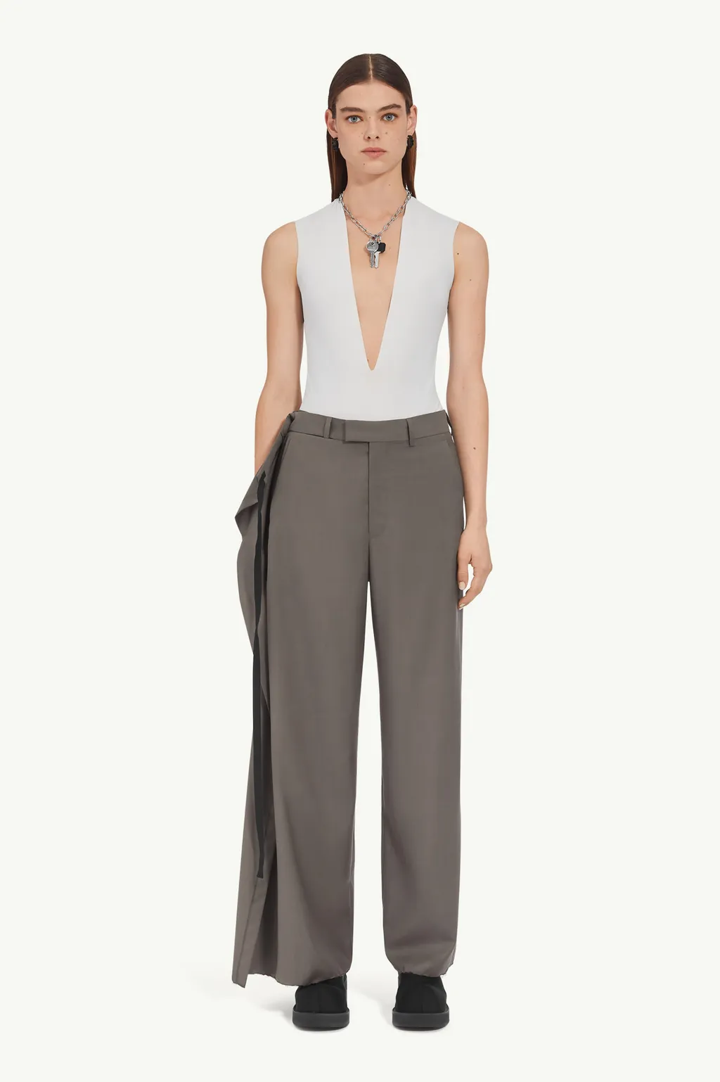 Wide Leg Tailored Trousers