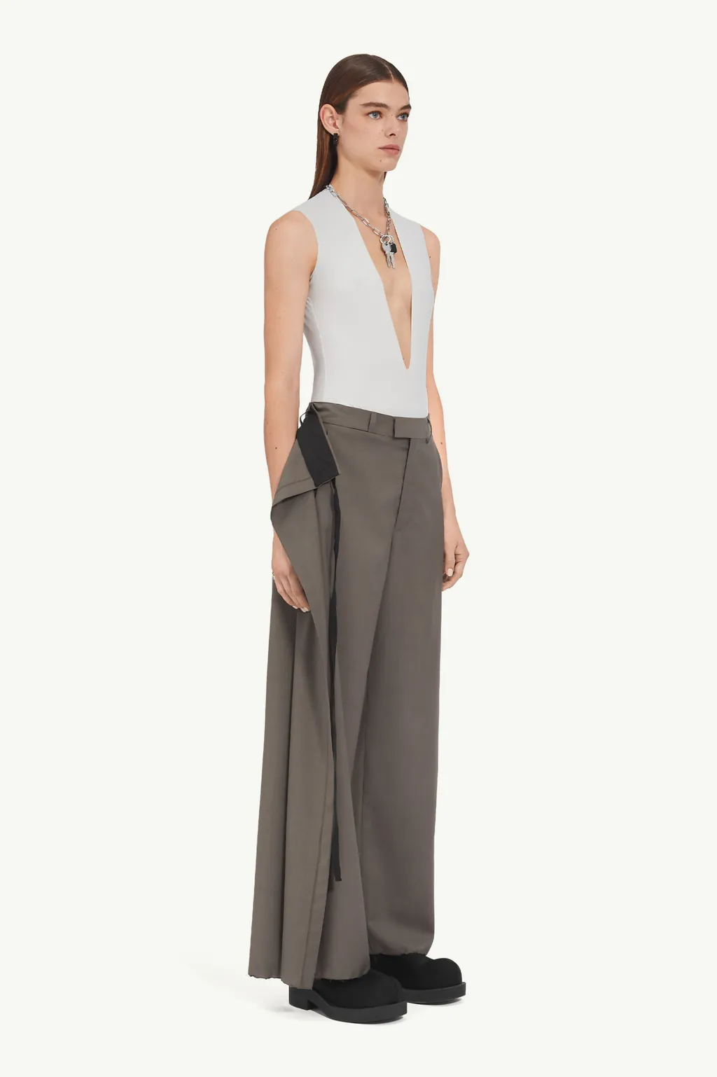 Wide Leg Tailored Trousers