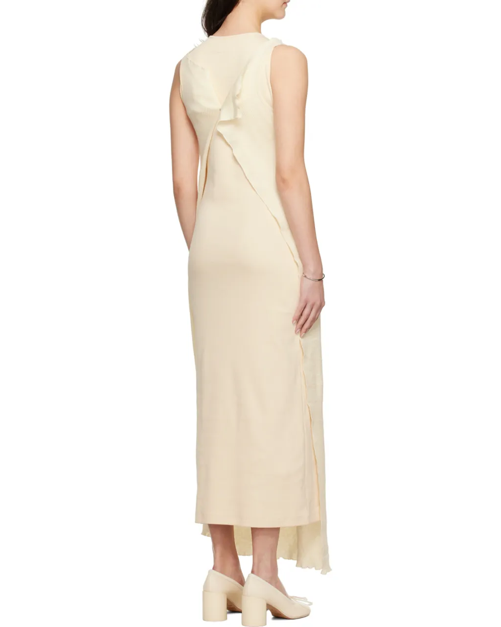Laminated Dress With Round Neck