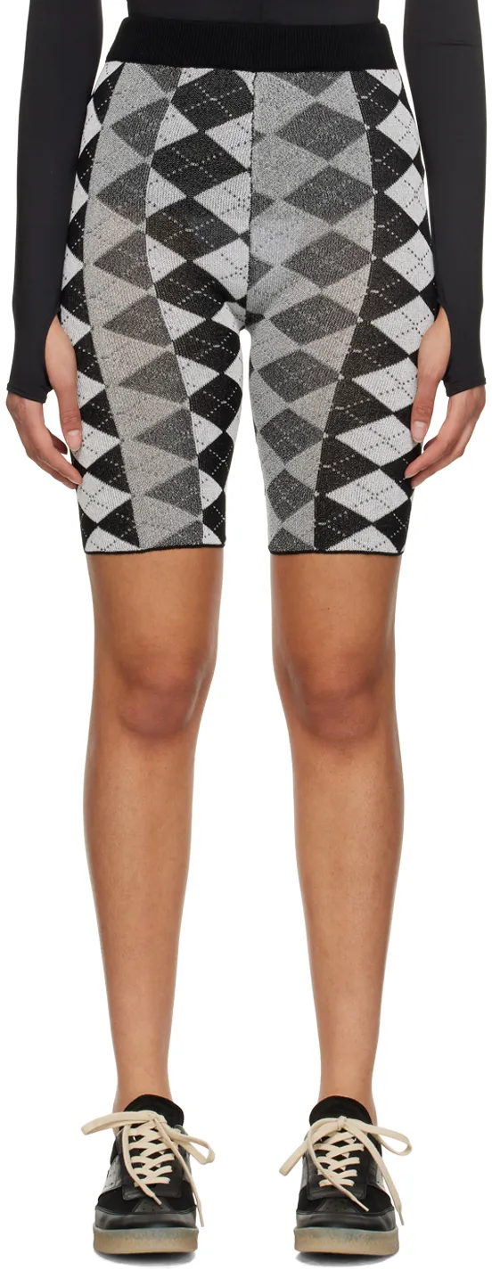 Rhombo-Checked Pattern Shorts