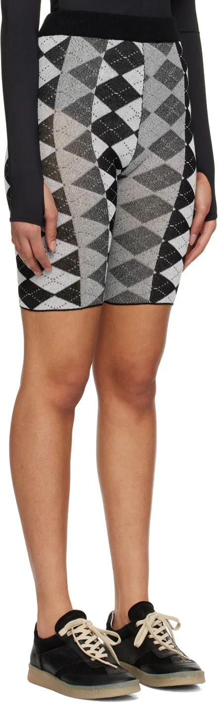 Rhombo-Checked Pattern Shorts