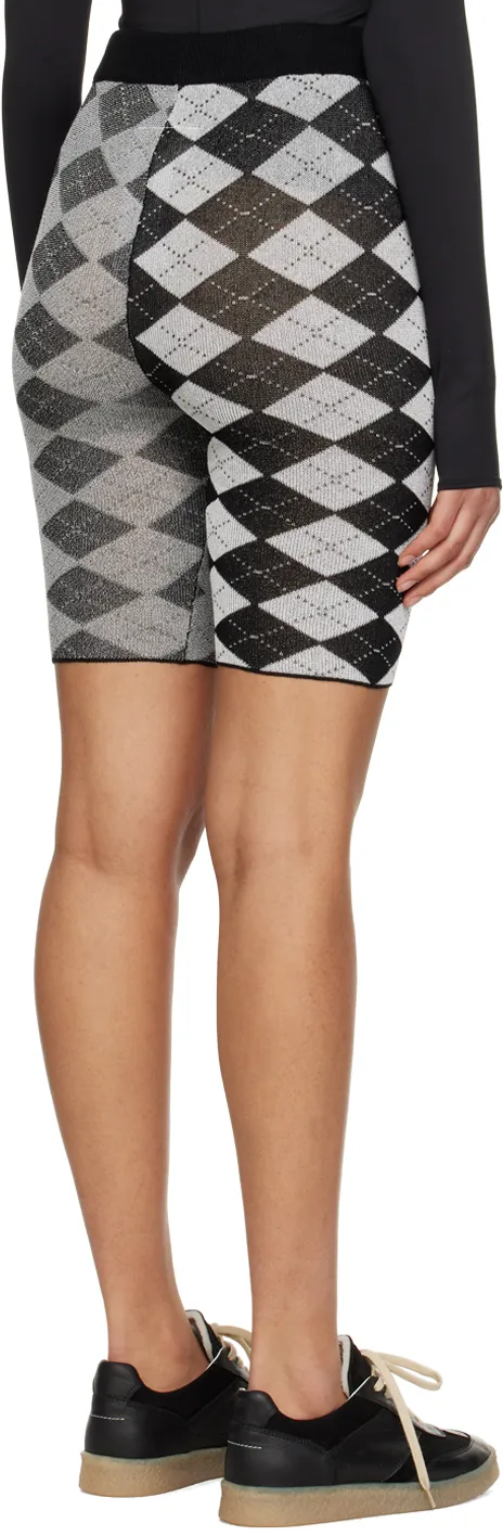 Rhombo-Checked Pattern Shorts
