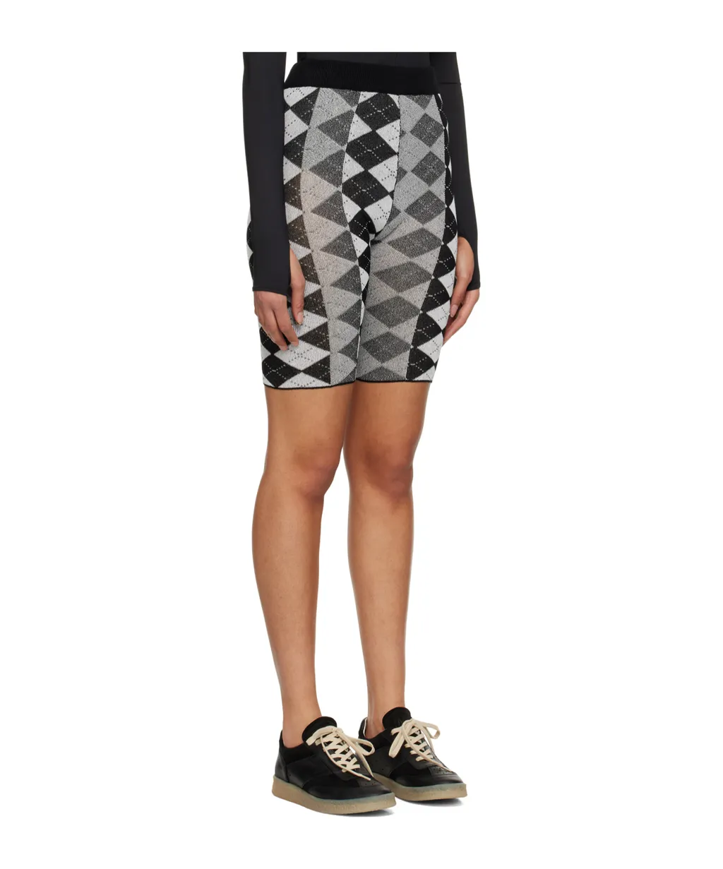 Rhombo-Checked Pattern Shorts