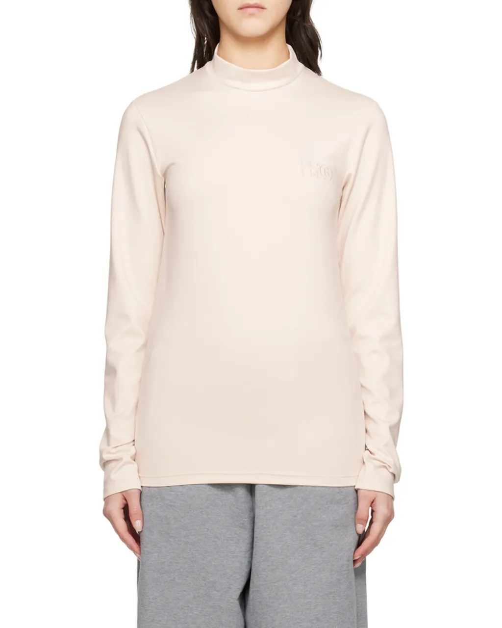 Embroidery High-Neck T-Shirt