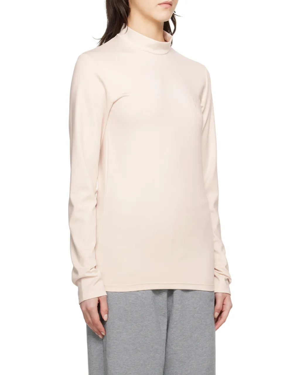 Embroidery High-Neck T-Shirt