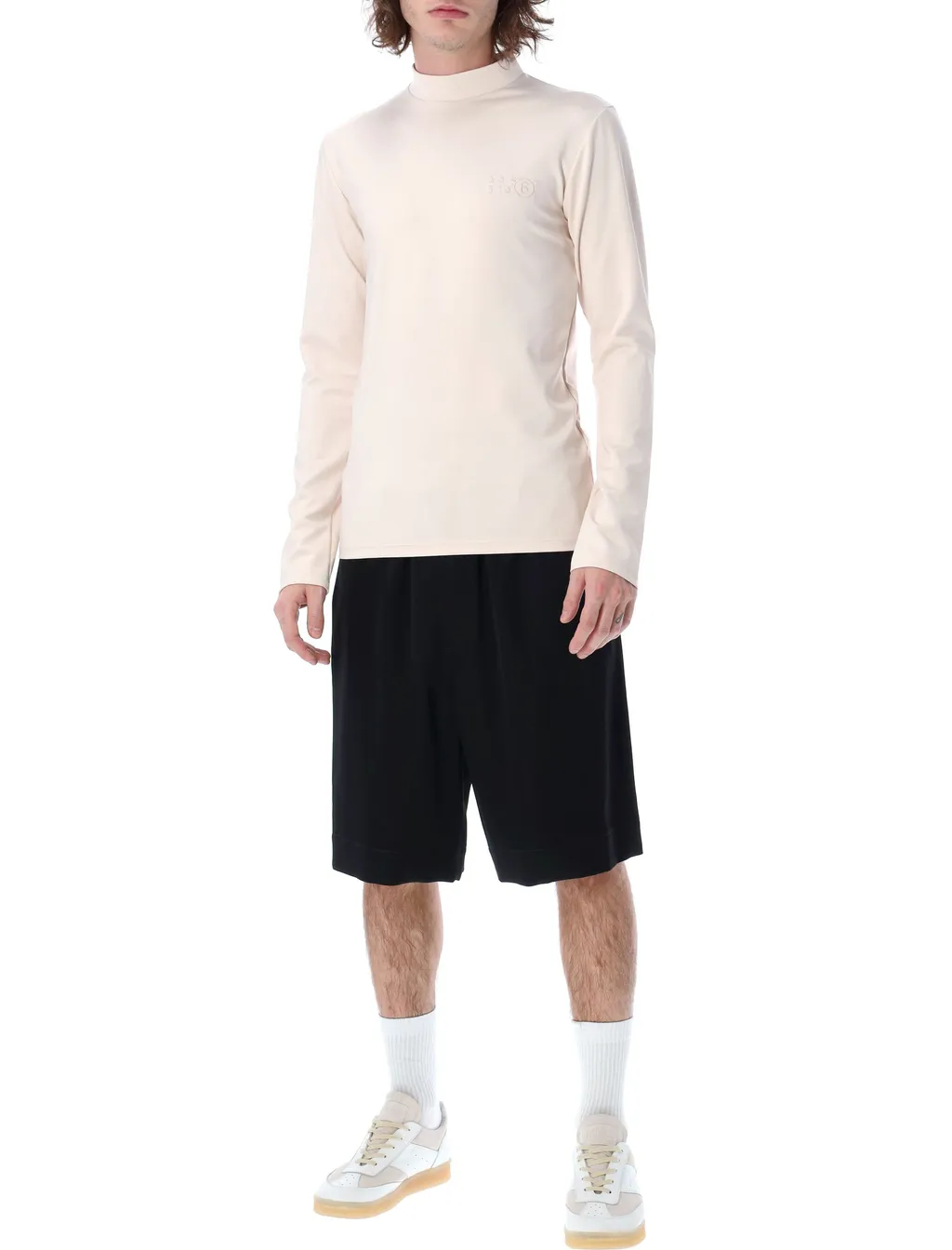 Embroidery High-Neck T-Shirt