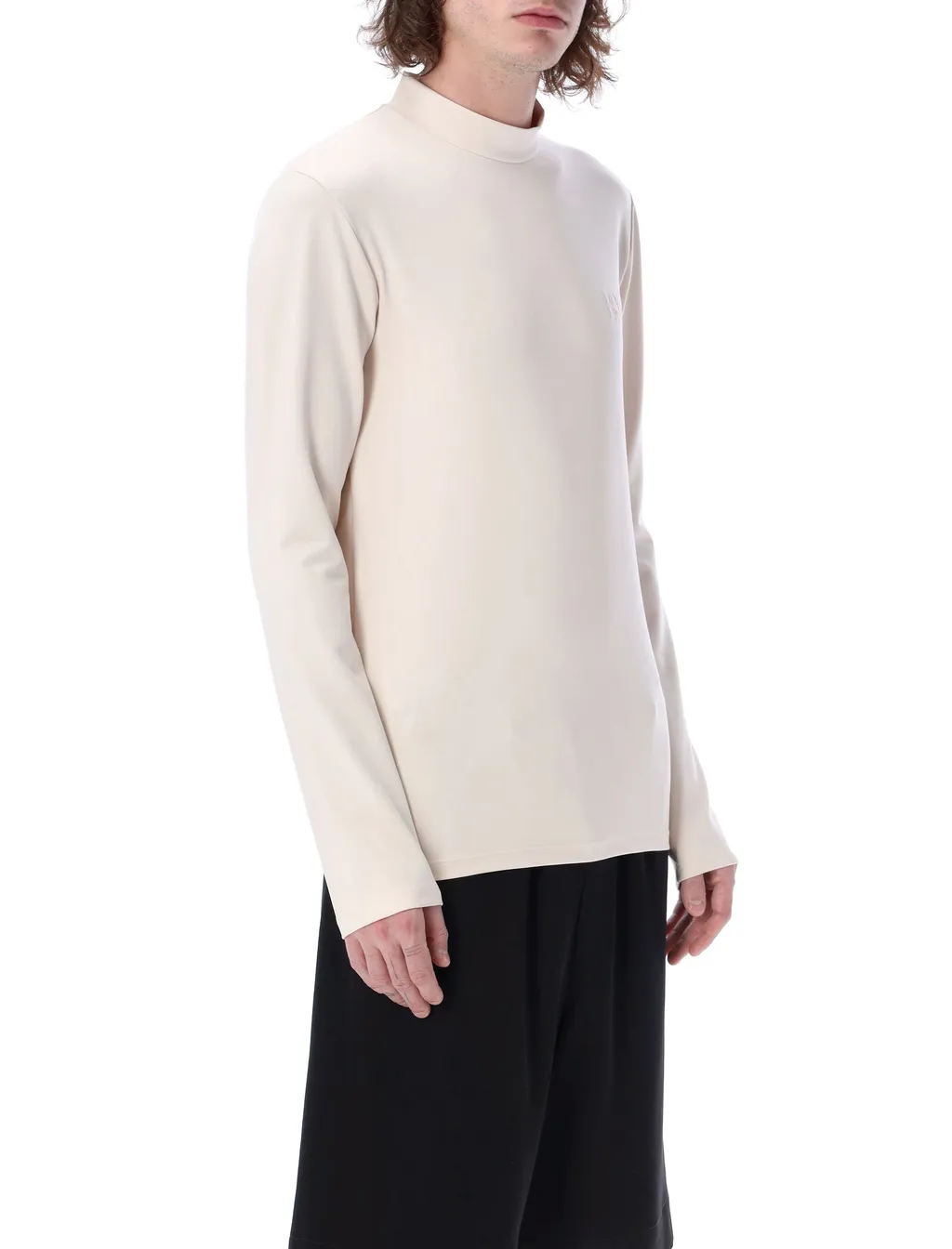 Embroidery High-Neck T-Shirt