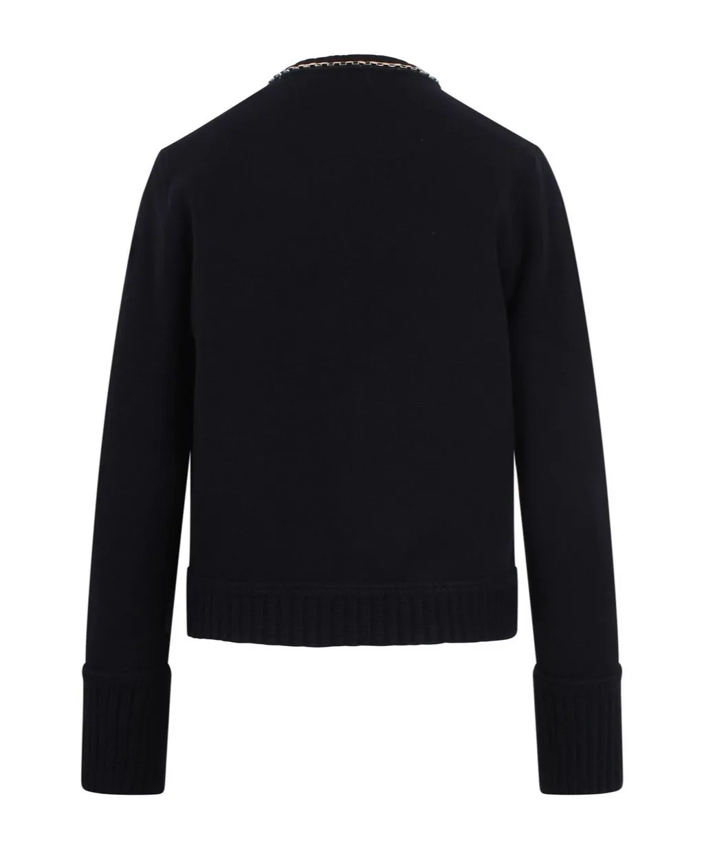 Chain-Trimmed Padded Puffer Jacket