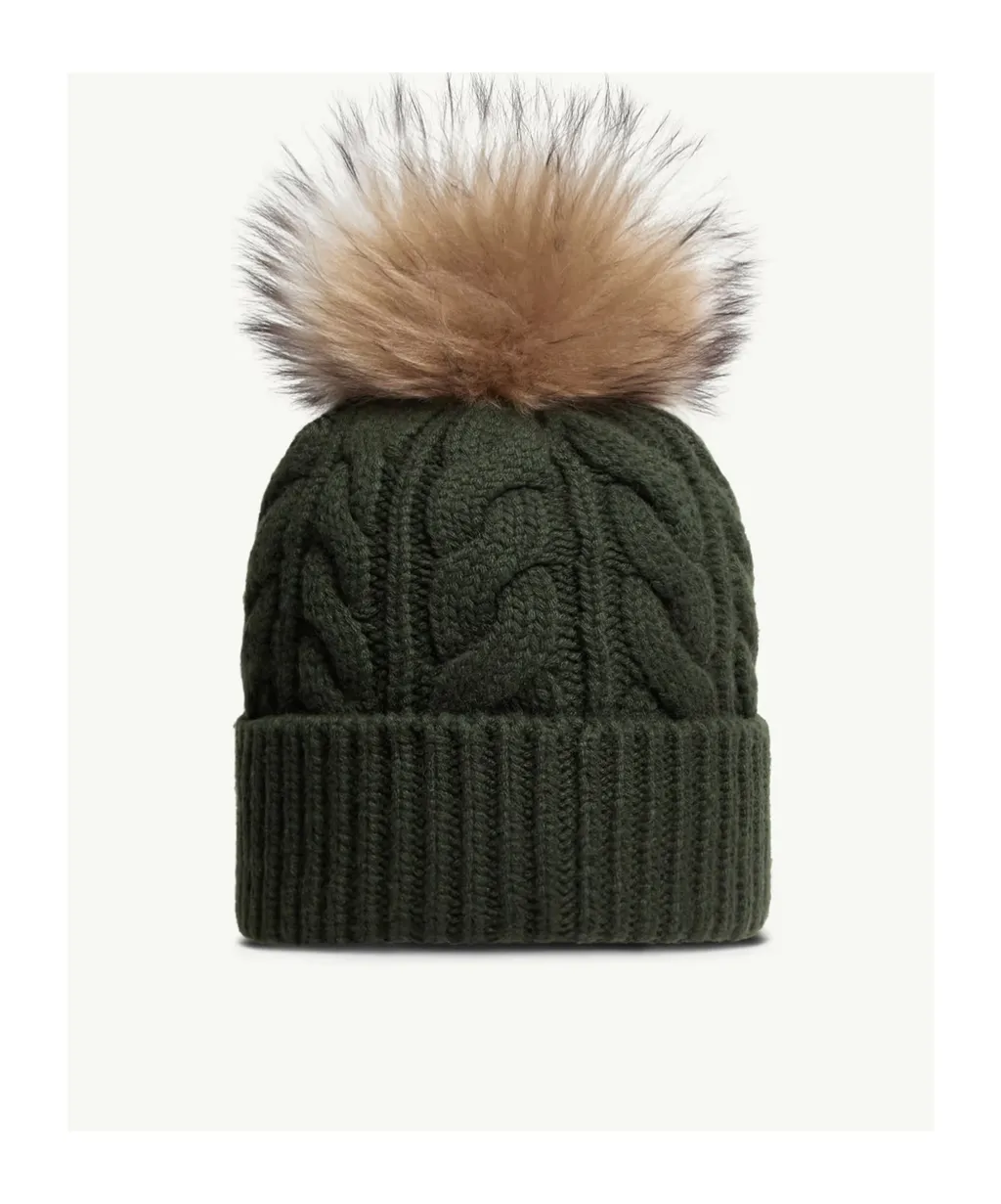 Wool & Cashmere Beanie With Pom Pom