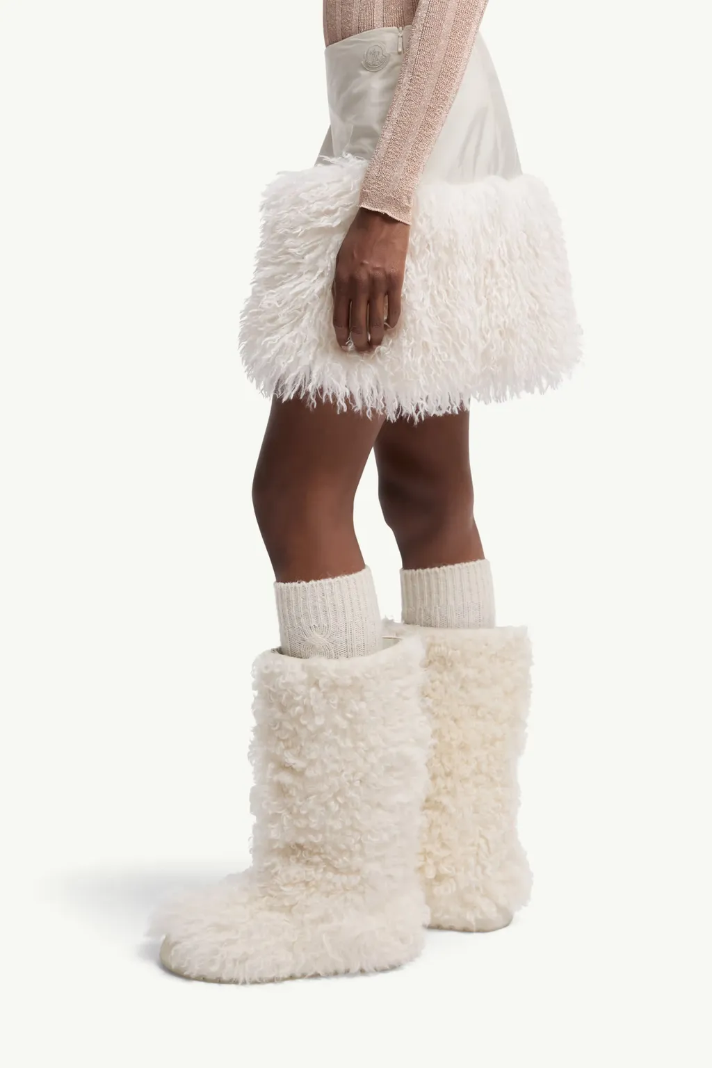 Teddy-Trimmed Mini Skirt