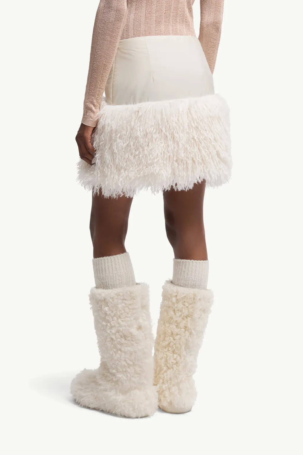 Teddy-Trimmed Mini Skirt