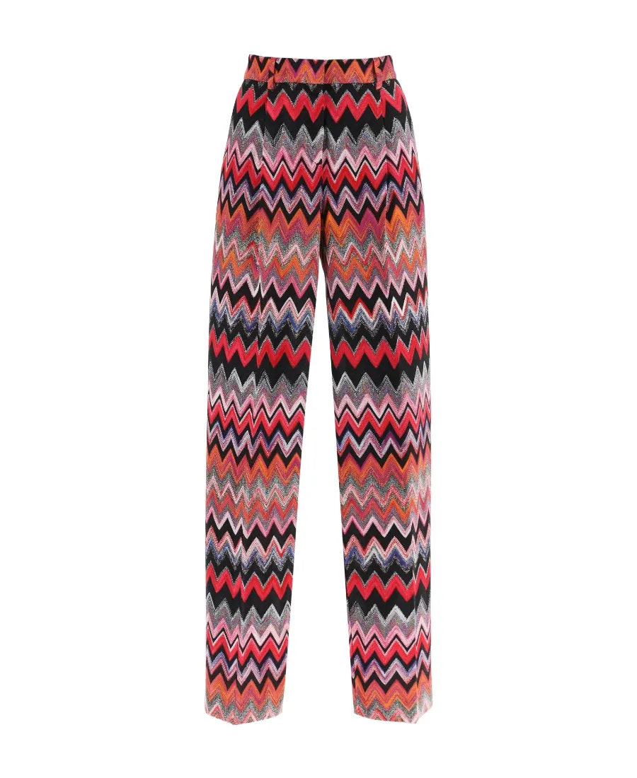 Zig Zag Pattern Wide-Leg Pants