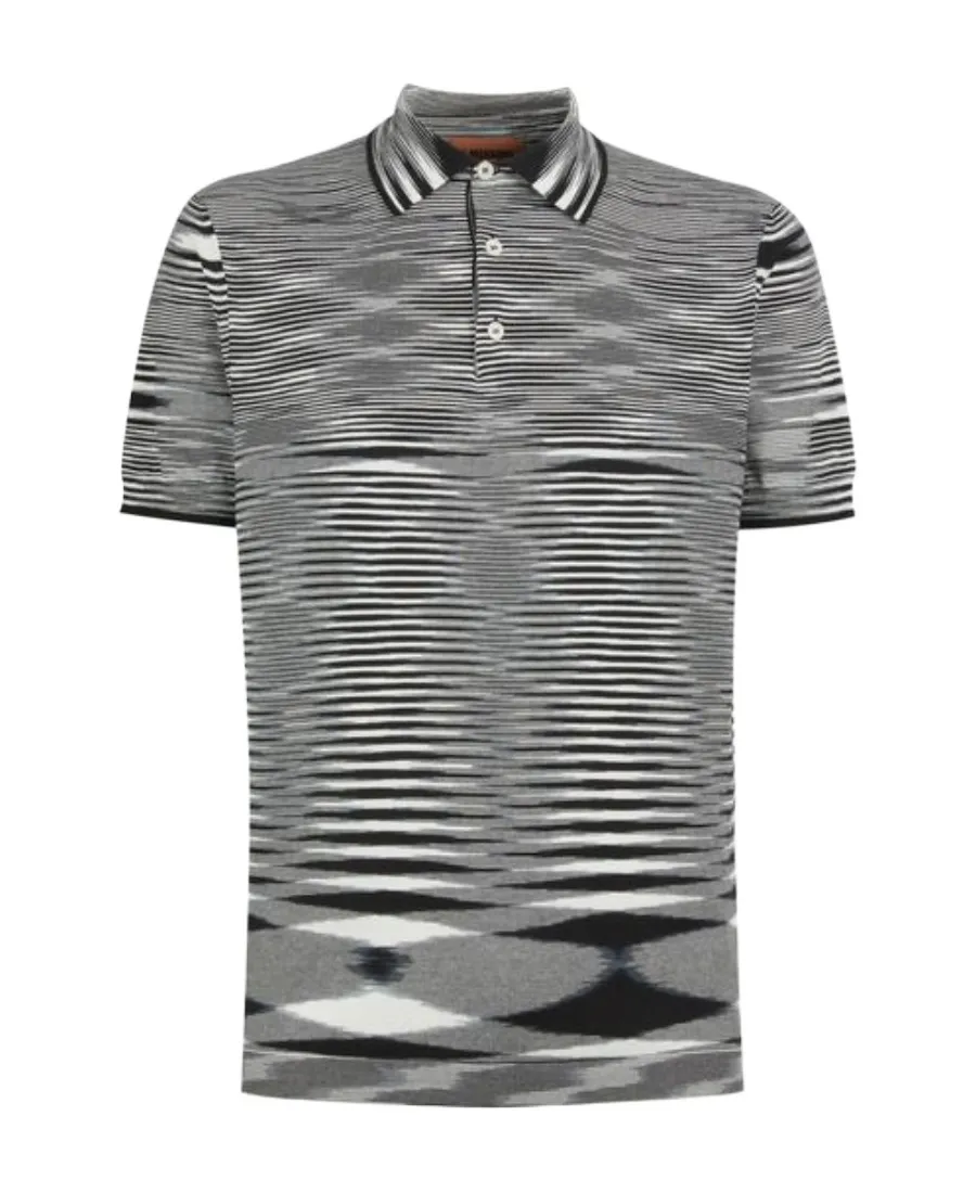 Striped Short-Sleeved Polo Shirt