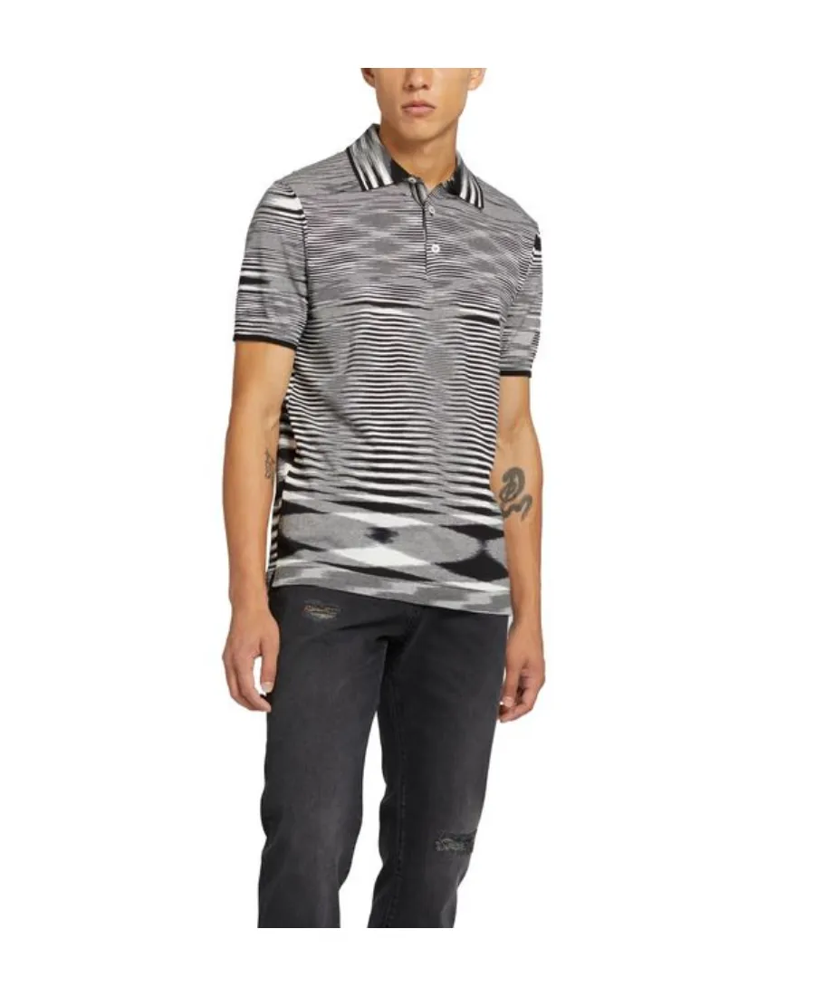 Striped Short-Sleeved Polo Shirt