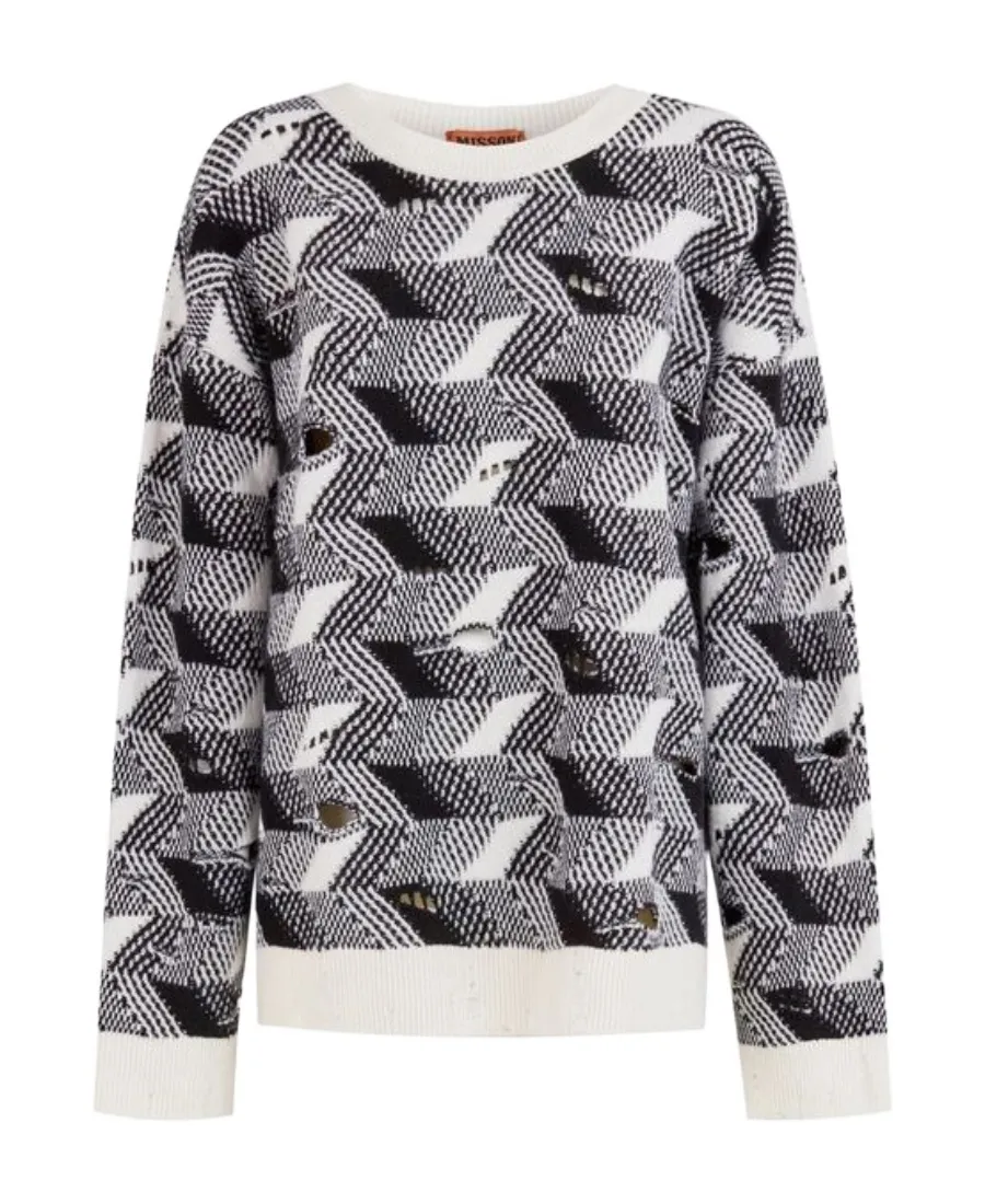 Woven Crewneck Knitted Jumper