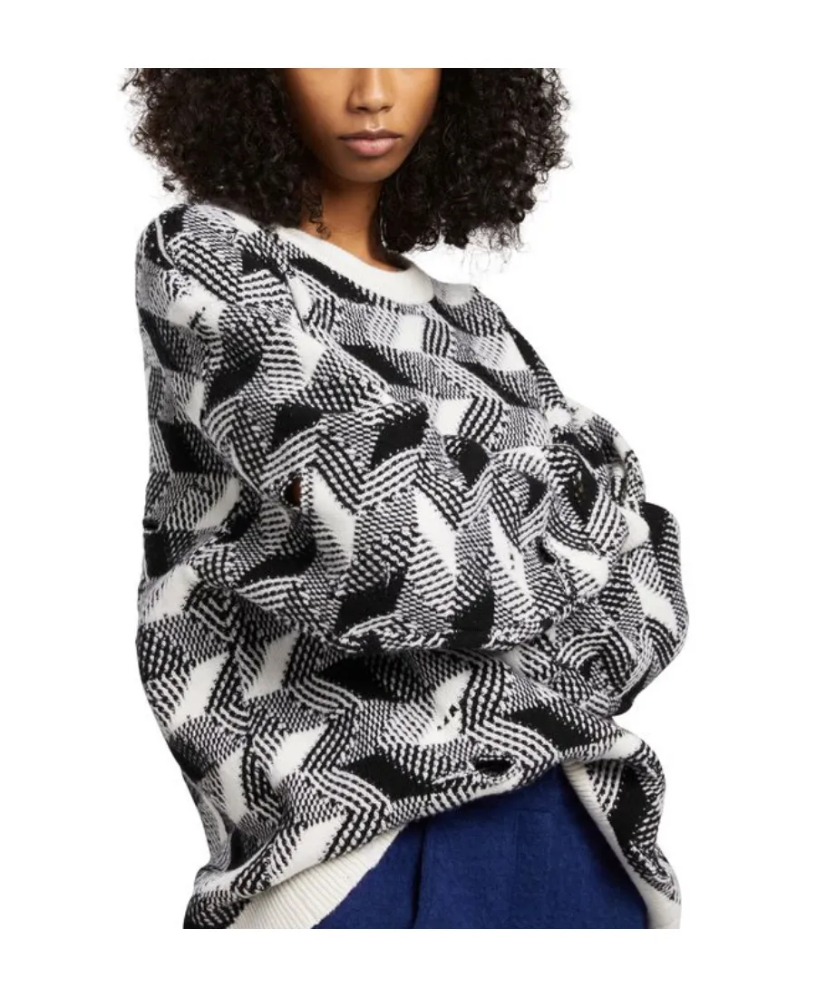 Woven Crewneck Knitted Jumper