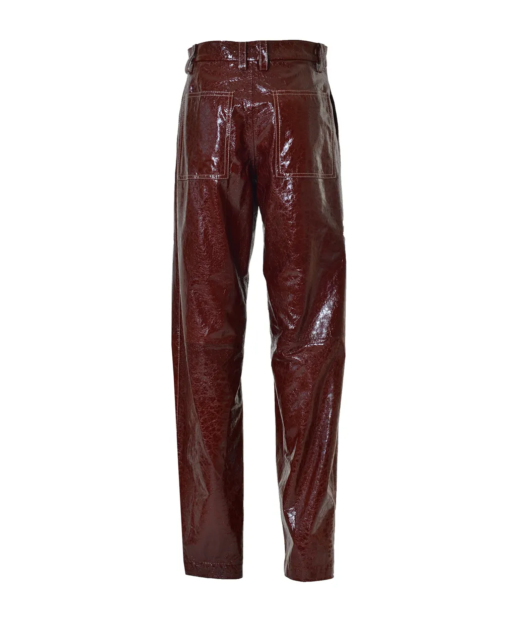 High-Shine Finish Trousers