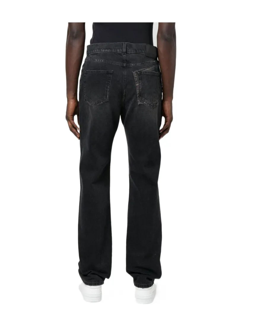 Classic Distressed Straight-Leg Jeans