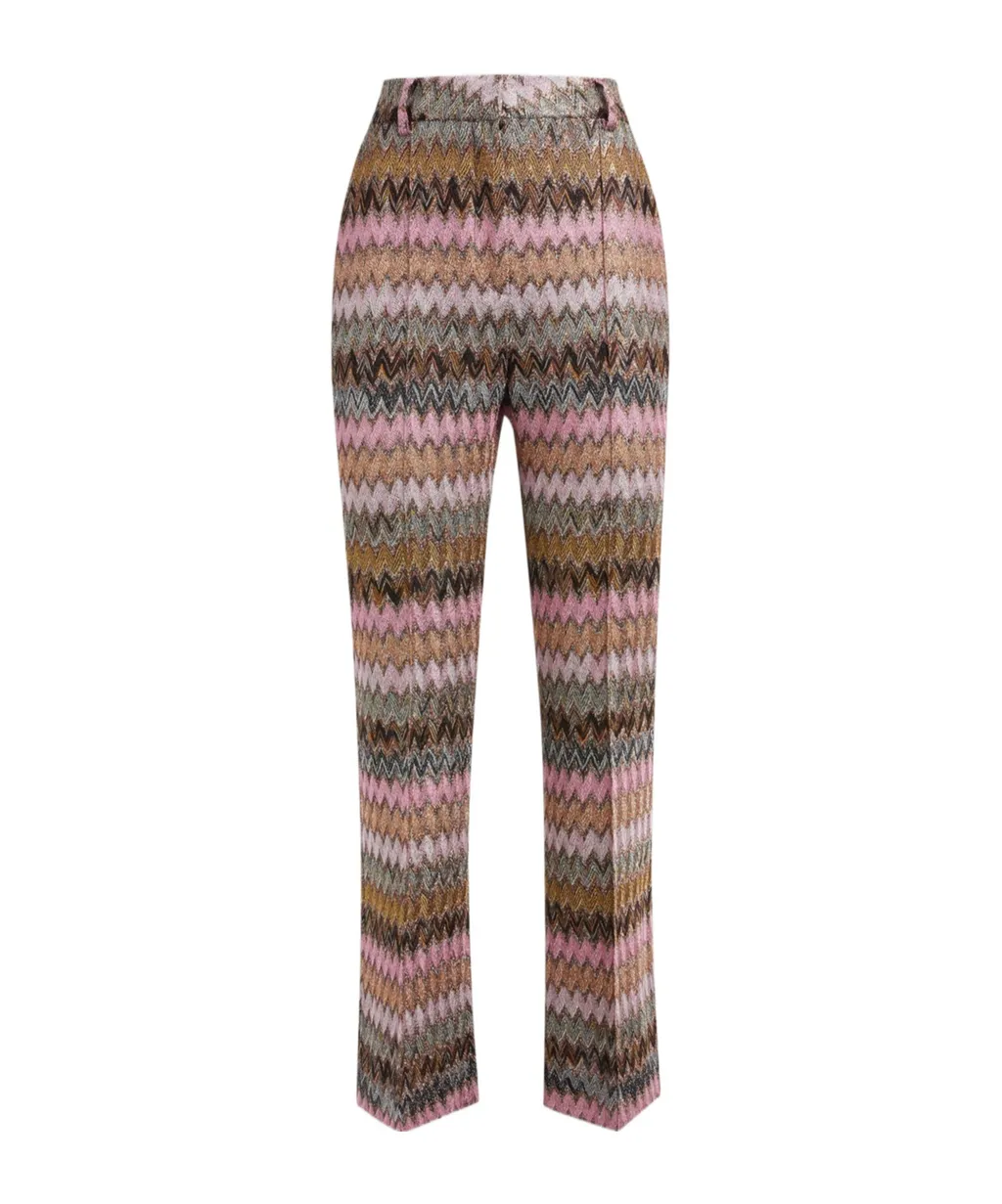 Zigzag Pattern Flared Pants