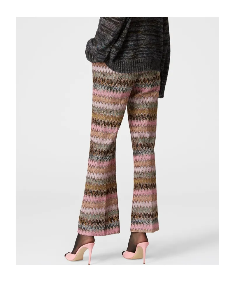 Zigzag Pattern Flared Pants