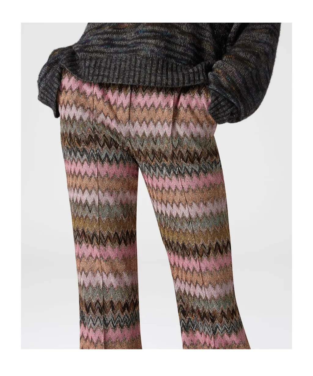 Zigzag Pattern Flared Pants
