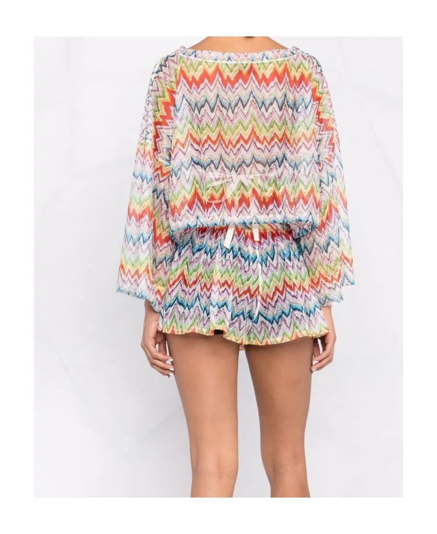 Zigzag-Print Cropped Top