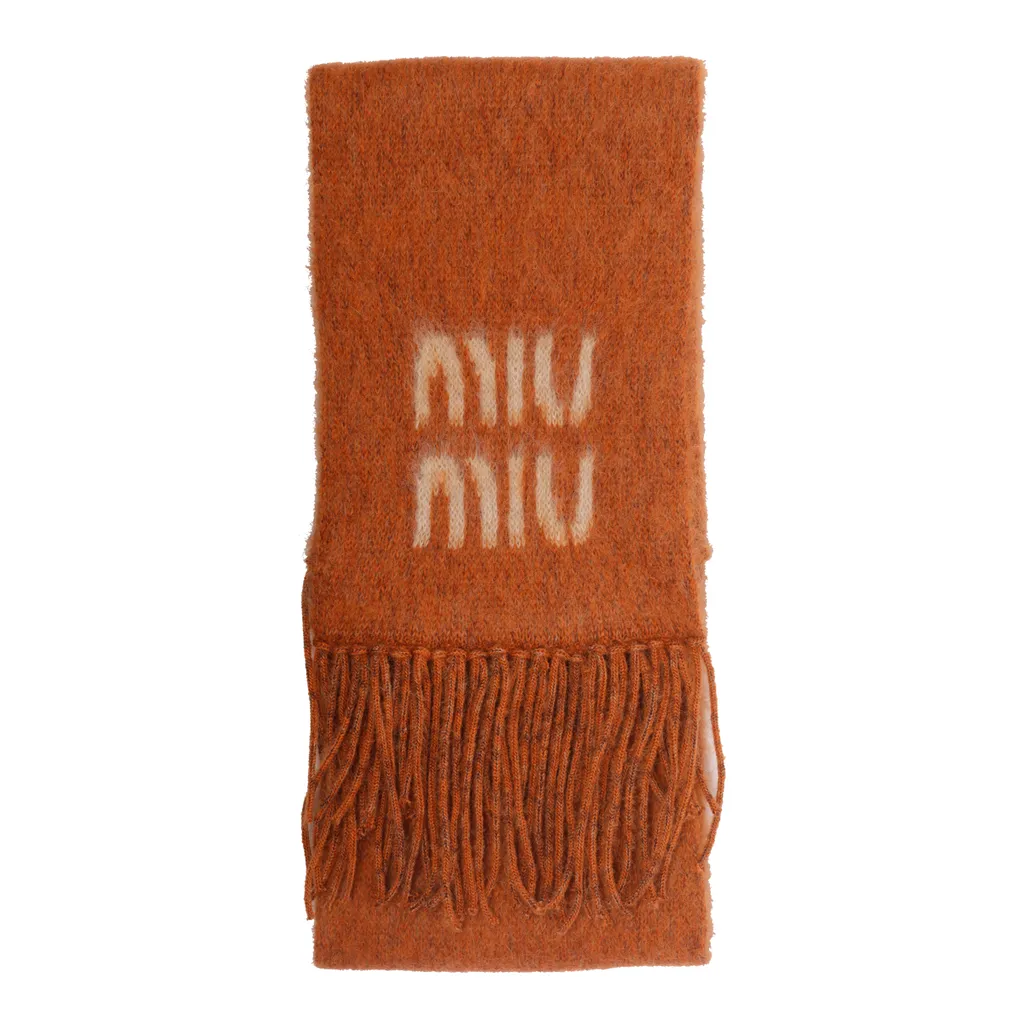 Logo-Detailed Fringed Scarf