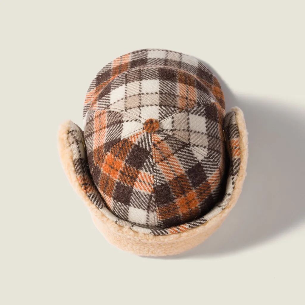 Logo-Embroidered Checked Baseball Cap