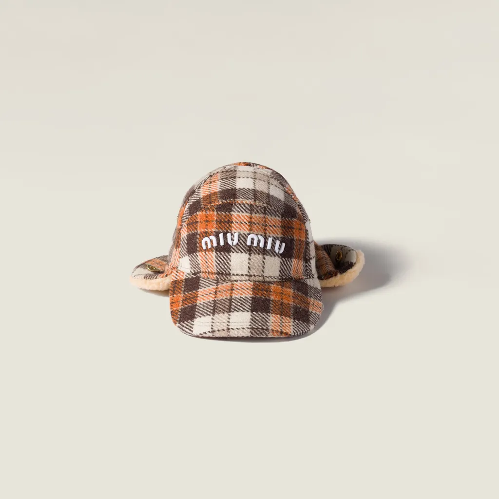 Logo-Embroidered Checked Baseball Cap
