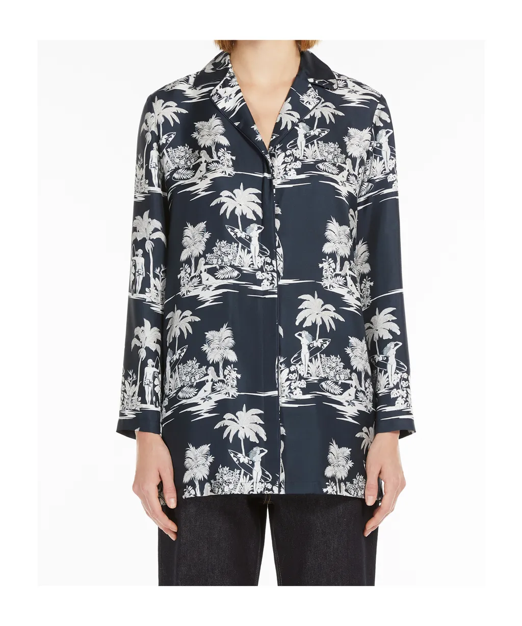 Printed Silk Pyjama Shirt