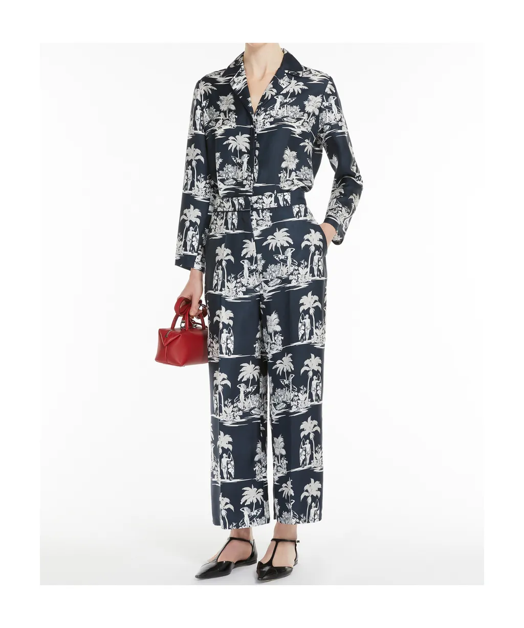 Printed Silk Pyjama Shirt